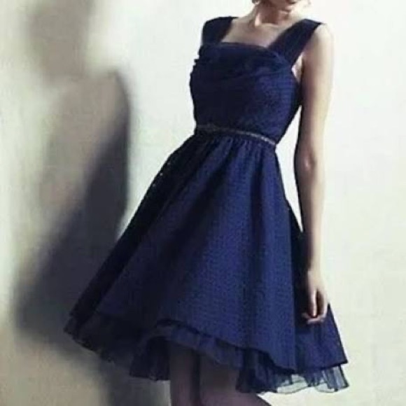 Anthropologie girls of savoy navy Peggy sue retro dress size 2